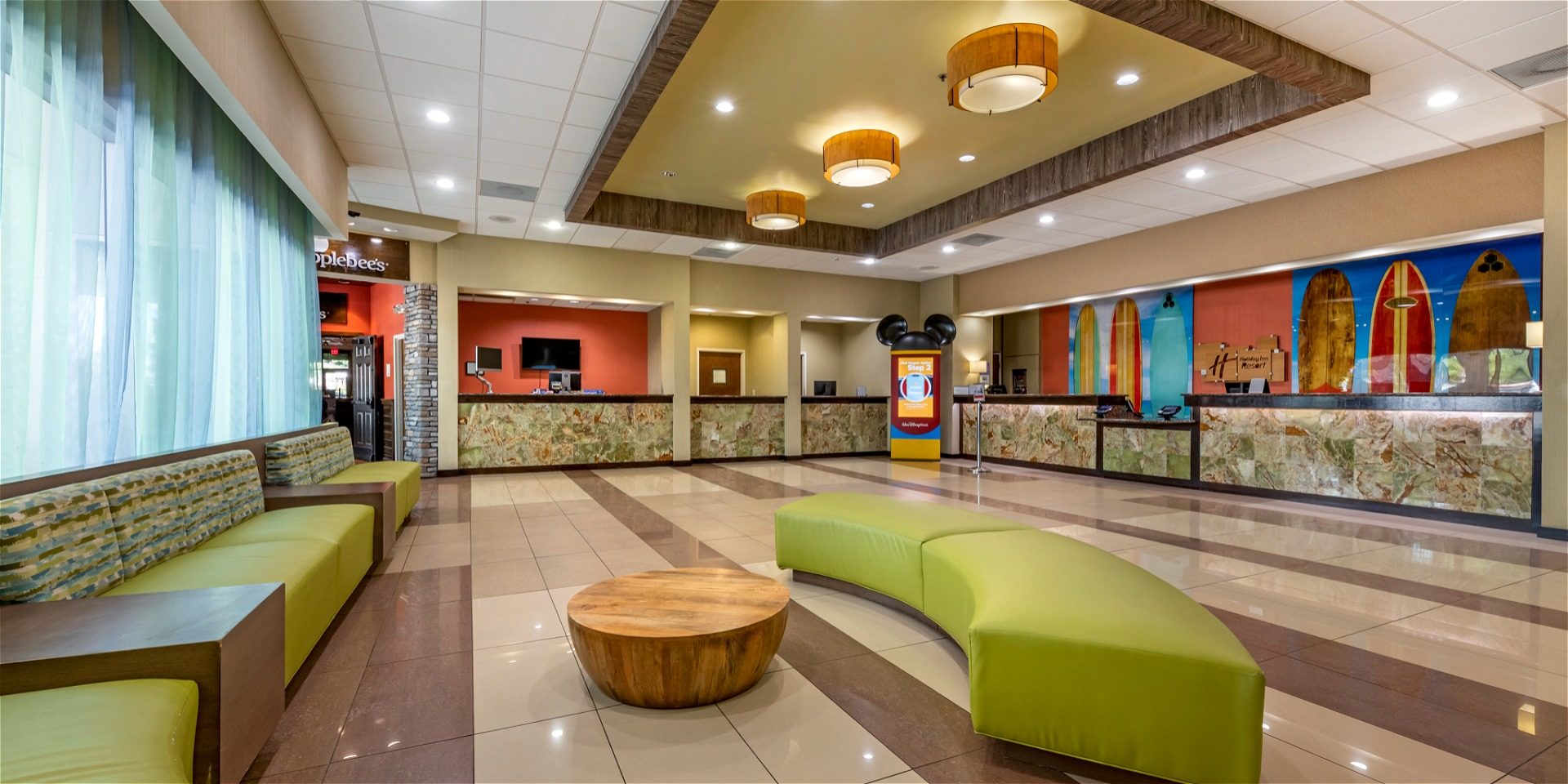 Hotel lobby at the Holiday Inn